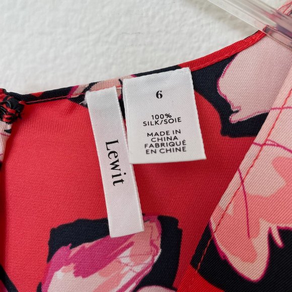 Lewit Silk Floral Deep V Midi Dress - Picture 4 of 14